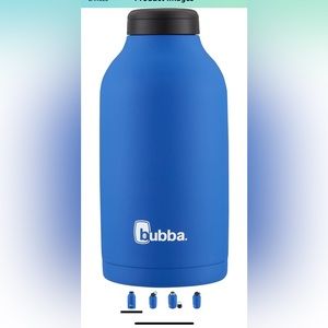 Bubba 40oz Steel water bottle jug, cobalt blue push bottle like new leak, straw